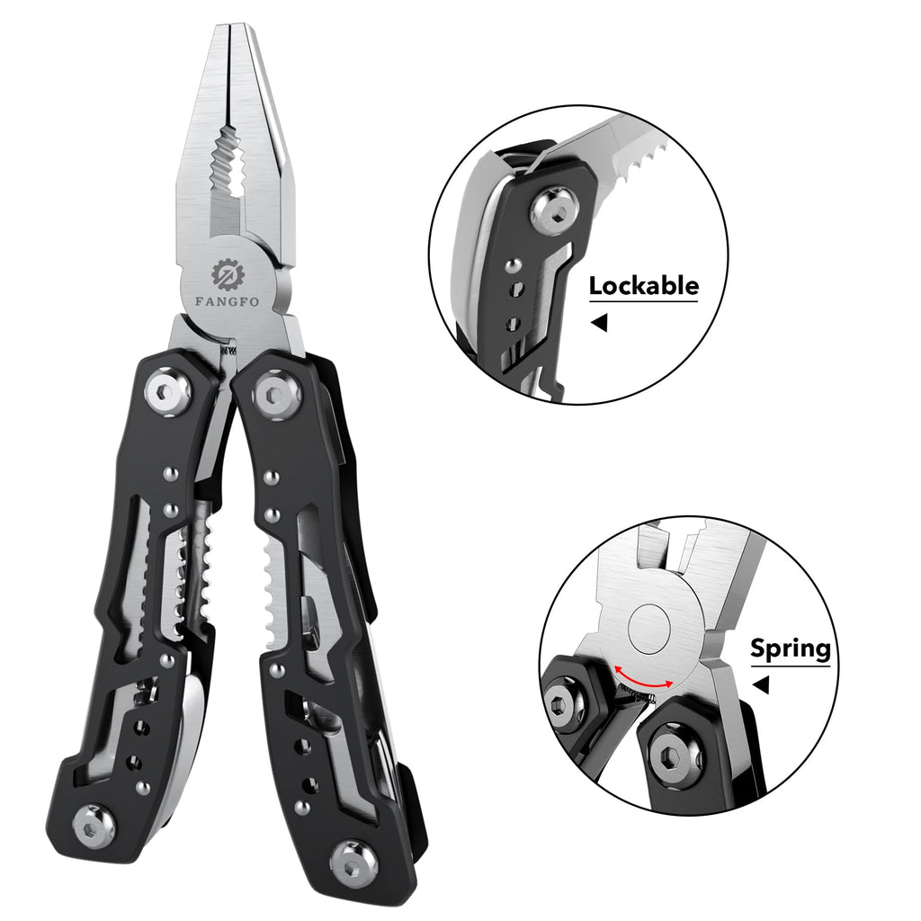 14-In-1 Multitool with Safety Locking, Professional Stainless Steel Multitool Pliers Pocket Knife, Bottle Opener, Screwdriver with Nylon Sheath ，Apply to Survival,Camping, Hunting and Hiking 10 Pcs