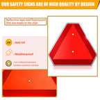 Slow Moving Vehicle Safety Sign,Slow Moving Vehicle Triangle Sign,Aluminum 14"x16" Engineering Grade Reflective for Golf Cart (Aluminum)