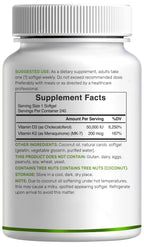 DEAL SUPPLEMENT Vitamin D3 50,000 IU + K2 MK7 200mcg Softgels, 240 Count | 2-in-1 Complex with Virgin Coconut Oil | Supports Heart, Bone, Teeth & Immune Health | Easy to Swallow