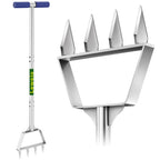 Leweio Manual Lawn Aerator Spike Tool, Semi-Assembled, Non-Clogging Spike Aerator with 4 Steel Spikes, Ergonomic Handle & Reinforced Welding for Yard Grass Aeration - Green