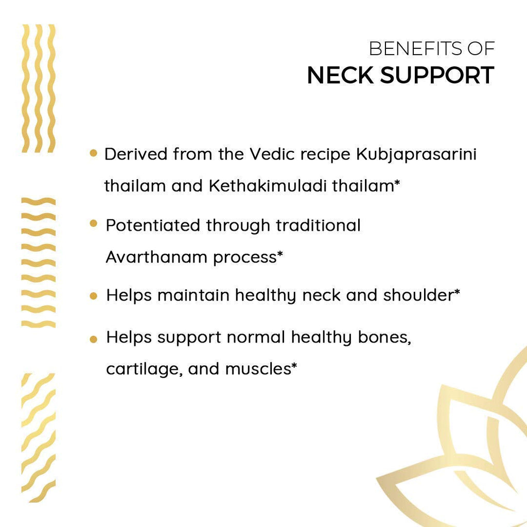 Kerala Ayurveda Neck Support Herbal Capsule - Supports Neck Health & Movements, Rejuvenates & Strengthens Bones, Cartilage, and Muscles, 90 Count