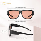Goiteia FL-Rose Migraine Glasses Fit Over Glasses, Light Sensitivity Glasses for Fluorescent LED Glare/Screen Light/Migraine Relief, Block The Light From The Side
