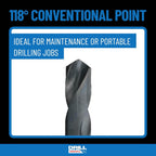 Drill America - POU3/4NPTW/DRILL 3/4" Carbon Steel NPT Pipe Tap and 59/64" High Speed Steel Drill Bit Set, POU Series