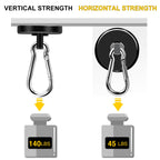 DIYMAG Magnetic Hooks,Black 4 Pack 150LBS Heavy Duty Magnet Hooks
