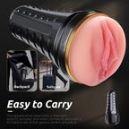 Male Masturbator,Kingdemer Realistic Pocket Pussy Vagina Textured with 7.5in Depth Lifelike Soft and Fleshy Texture,Penis Training Masturbators Sex Machine Toy for Men