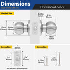 RAFECIEE 4 Pack Keyed Entry Door Knob with Lock and Key, Exterior and Interior Door Knob for Bedroom or Bathroom, Satin Nickel, Not Keyed Alike