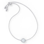 Swarovski Una Angelic Bracelet with Clear Crystals on a Rhodium Plated Chain with a Bolo Style Adjustable Closure