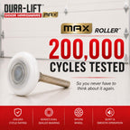 DURA-LIFT Ultra-Life MAX 2" Sealed 6200ZZ Bearing Nylon Garage Door Roller, 4" Stem, Pack of 10