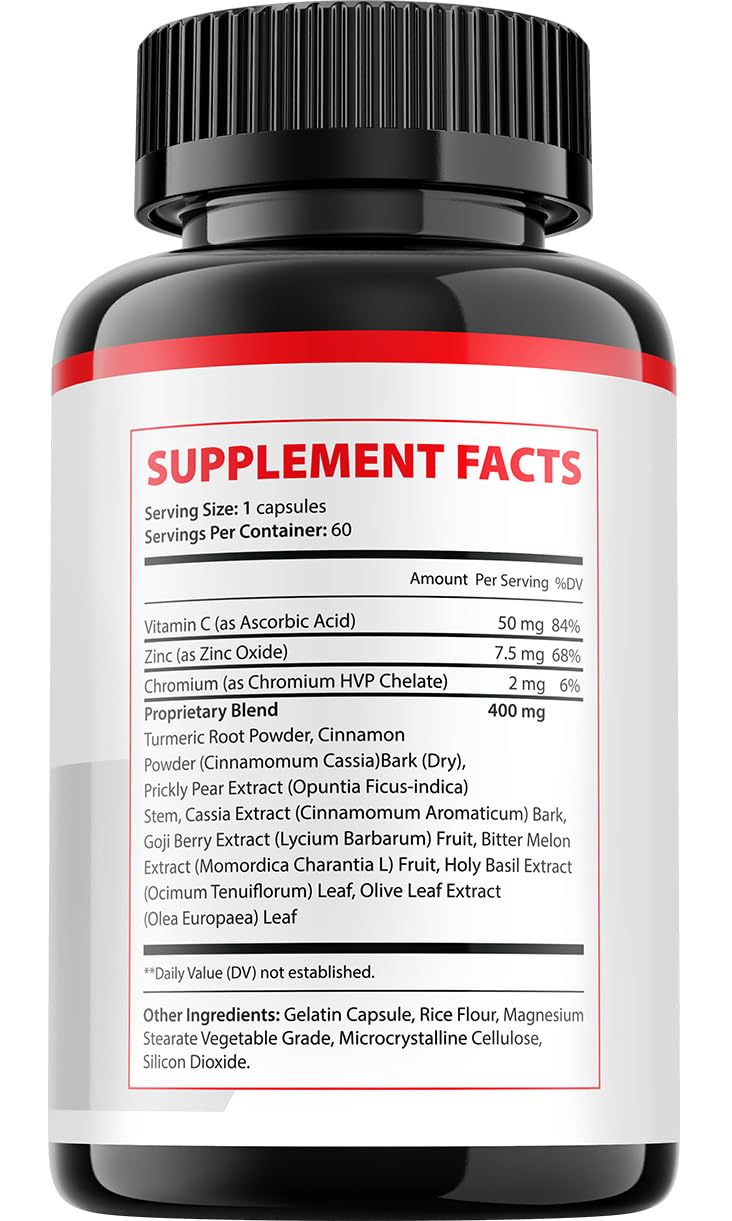 Gluco Extend Capsules - GlucoExtend Advanced Supplement, All Natural Formula to Maintain Healthy Levels, Maximum Strength Formula, Gluco Extend Pills Reviews (3 Pack - 180 Capsules)