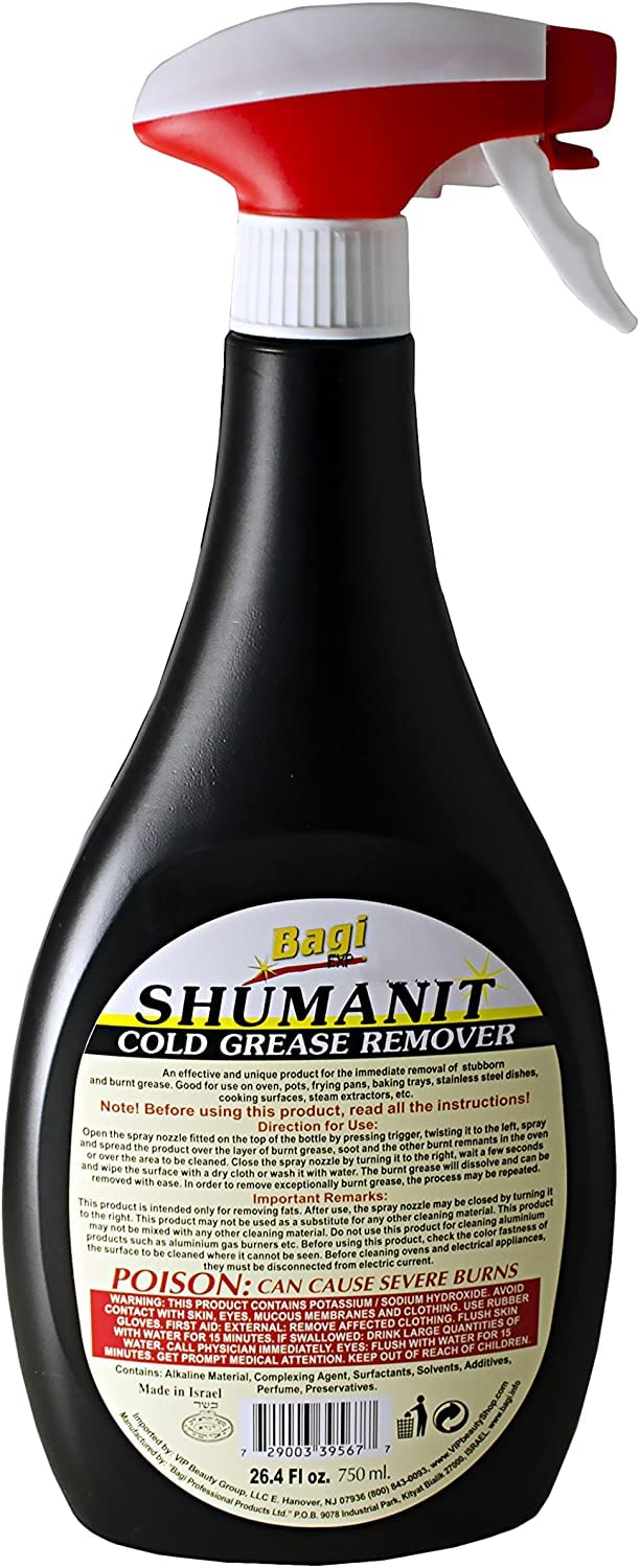 BAGI SHUMANIT - Cold Grease Remover. Spray for The immediate Removal of Stubborn and Burnt fats/Grease