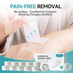 Dimora Paper Medical Tape 16 Rolls- Hypoallergenic White Surgical Tape for Sensitive Skin，Breathable First Aid Wound Tape with Pain-Free Removal，Secures Dressing and Medical Devices -1" x 10 Yards