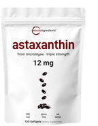 Micro Ingredients Astaxanthin 12mg with MCT Oil, 120 Softgels, 4 Month Supply | Premium Astaxanthin Antioxidant Supplements* | Fresh Microalgae Source | Triple Strength, Non-GMO, Gluten Free, No Soy