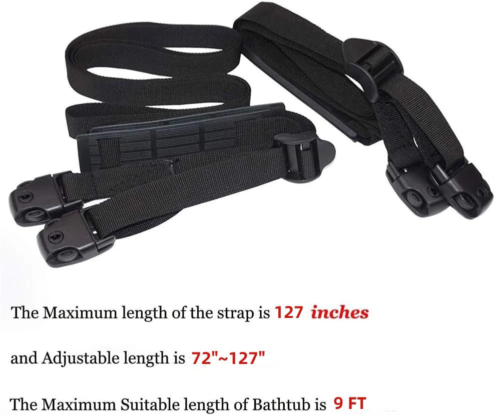 UCEDER 2 PCS Heavy Duty Hot Tub Cover Wind Straps FITS Most SPAS Locks Adjustable Length 72"~127" (Black, 10.5 Ft)