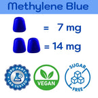 Holistic MD Methylene Blue for Humans USP Pharma Grade 7mg and 14mg dose - 3rd Party Certified Quality - Sugar Free Vegan - Berry Flavor 60 Gummies