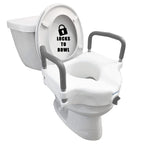 Carex E-Z Lock Raised Toilet Seat with Handles, 4.5 Inch Toilet Seat Riser with Arms, Toilet Riser Fits Most Toilets, Elongated or Round, Toilet Seat Lifter, White