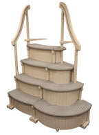 Confer Plastics Curve CCX-AG Drop in Above Ground Pool Step with Grey Treads - Base Step with Add-On