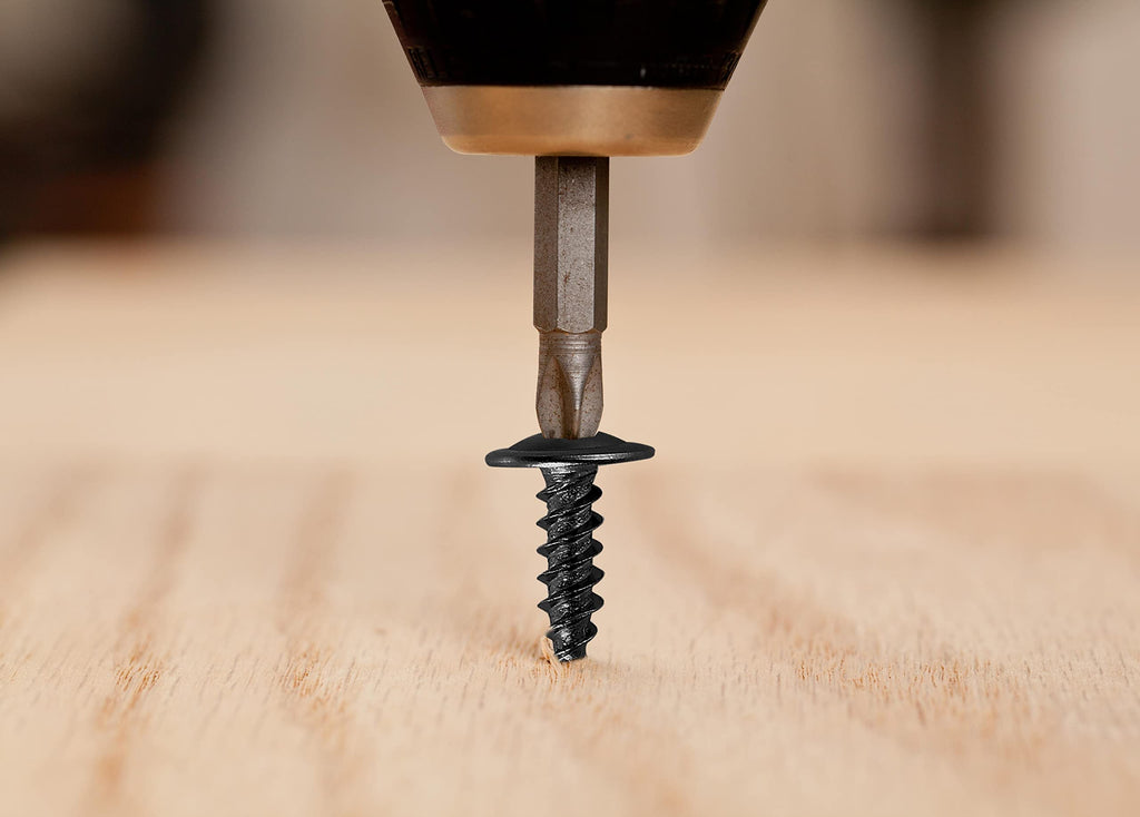 (300 pcs)#8×3/4" Black Truss Head Wood Screws Quick Metal Self Tapping Zinc Oxide