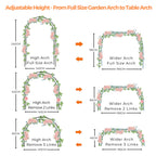 Mr.Ton Garden Arch Arbors, Trellis for Climbing Plants Outdoor 6-8ft, Two Way Assemble Wedding Decoration Metal Arch,Black