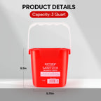 Matthew Red&Green&Blue Detergent and Sanitizing Cleaning Bucket 6 Quart Cleaning Pail,Set of 3 Square Containers,Built-In Spout w/Handle,Wash Rinse Sanitize Handwash Bucket,Incl.3Pcs Microfiber Cloths