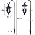 Dynaming 6 Pack Solar Hanging Lights Outdoor, Solar Powered Garden Decorative Lanterns with 6 x 38 Inch Shepherd Hooks, Waterproof Landscape Lighting for Lawn Patio Yard Pathway Driveway, Warm White