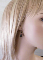 Pillar of Salt Studio Handcrafted Solid Copper Earrings Black Onyx Gemstone