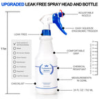 Plastic Spray Bottles, All-Purpose Empty Sprayer Bottle (2 Pack 24 Oz)