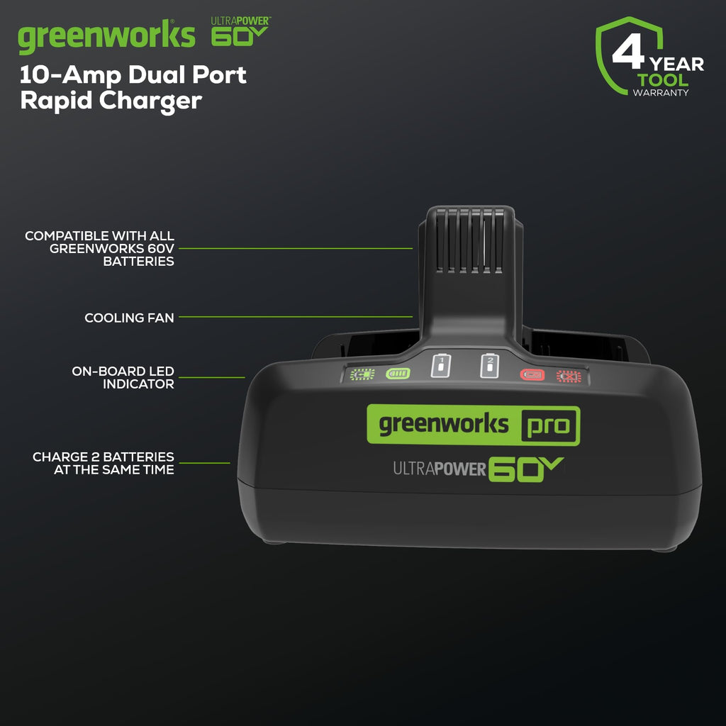 Greenworks Pro 60V 10A Dual Port Rapid Charger