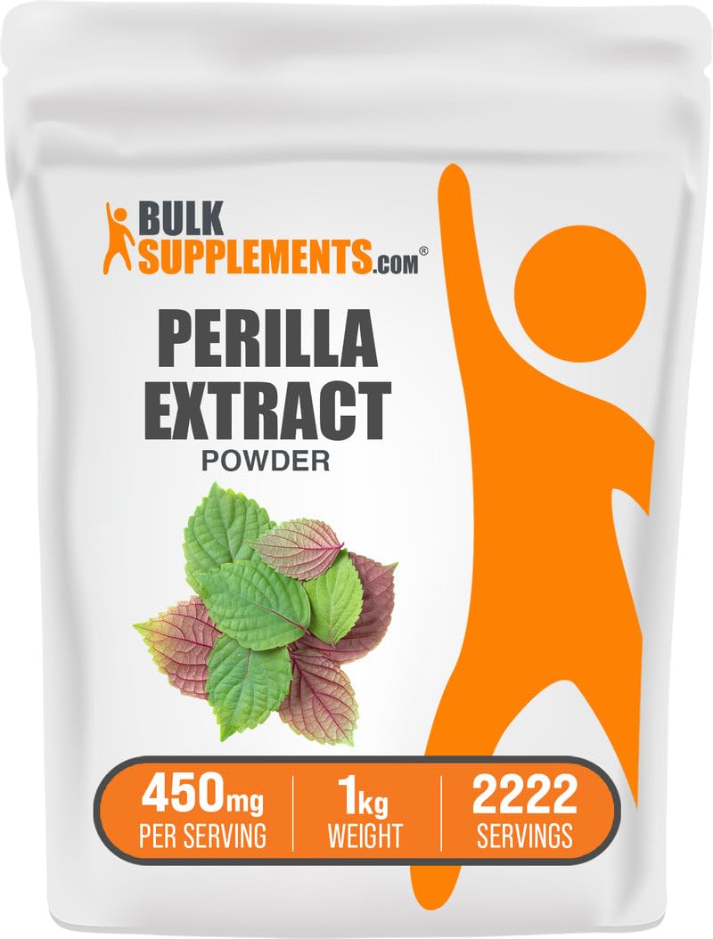 BulkSupplements.com Perilla Extract Powder - Perilla Frutescens Supplement, Herbal Supplement - Vegan & Gluten Free, 450mg per Serving, 1kg (2.2 lbs) (Pack of 1)