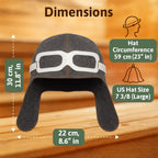Pilot Sauna Hat for Men & Women Aviator Wool Mens - Banya Hat for Men Felt Sauna Cap for Women Finnish Gray