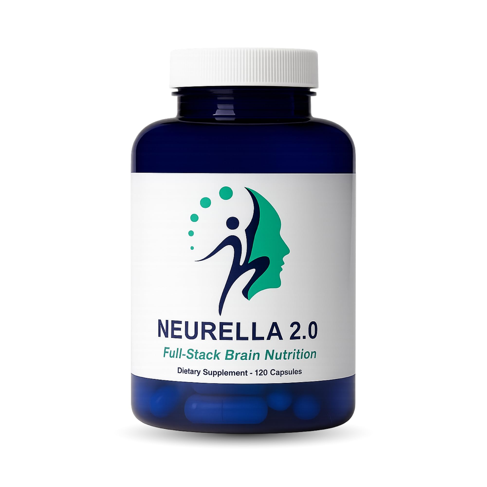 Neurella 2.0 Nootropic Brain Supplement – Adult Cognitive Health & Neuro Support, Brain Supplements for Memory and Focus with NAC Supplement, Ashwagandha & B12 Vitamins for Women & Men, 120 Capsules