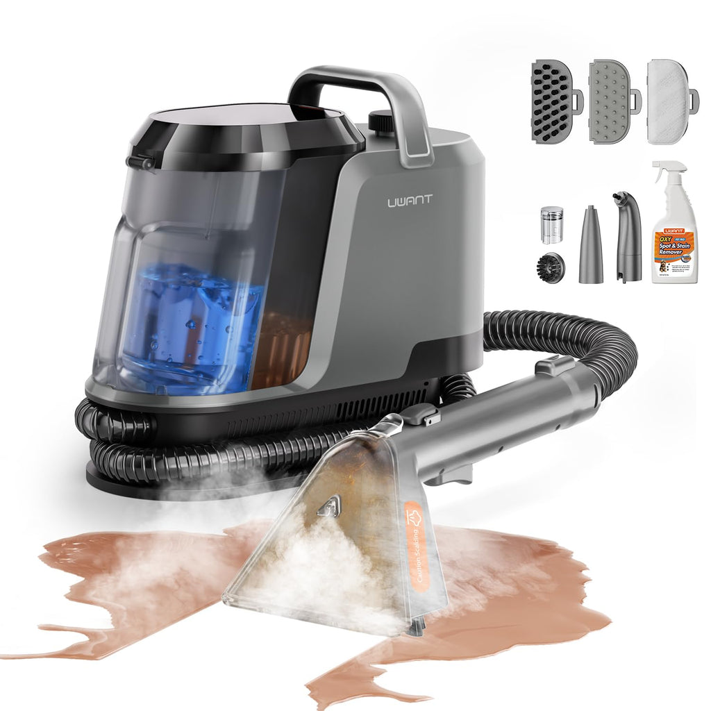 uwant Carpet Cleaner Machine with Steam&Hot&Cold Water System 18Kpa Powerful Suction Upholstery Cleaner Machine with Pet Pro Cleaner for Pets, Carpet Steam Cleaner with Specialty Tools for Cars