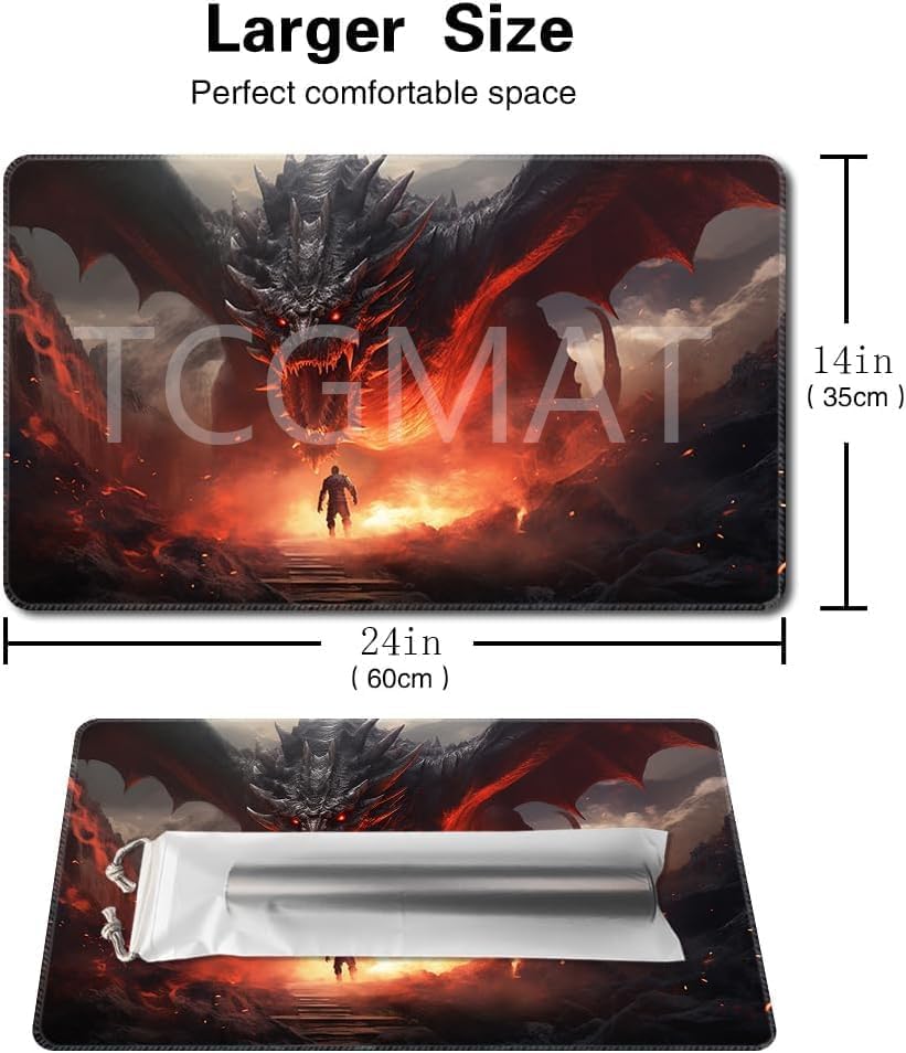 MTG Playmat - Non-Slip Backing Printing, Ideal for Card Game Enthusiasts TCG Playmat (Dragon Roar-No Deck)