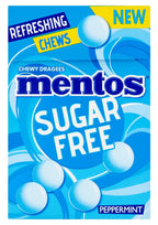 Mentos Sugar Free Peppermint Chews, Breath Freshening Sweets, Suitable for Vegetarians - 10 x 45 g