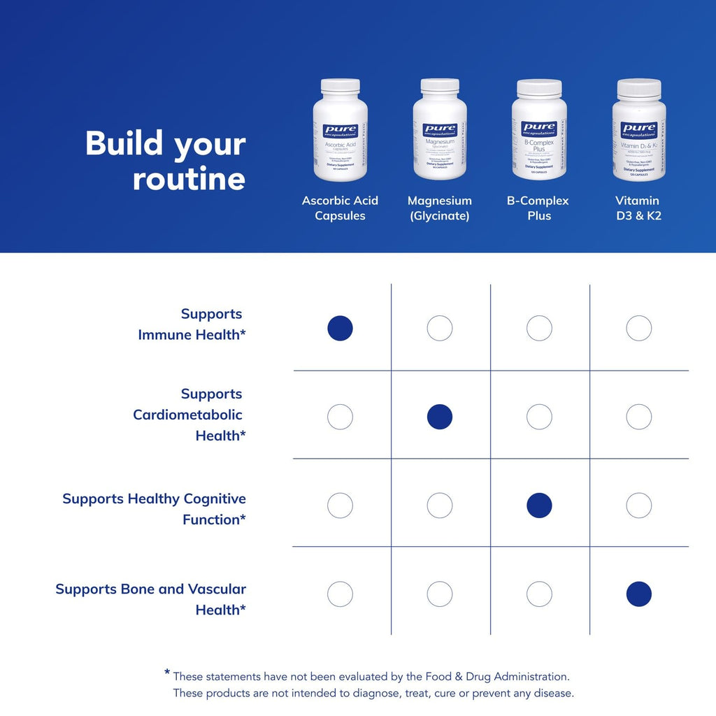 Pure Encapsulations Ascorbic Acid Capsules - 1,000 mg Vitamin C - Antioxidant & Immune Support* - High-Potency Vitamin C - Vegan & Non-GMO - 90 Capsules