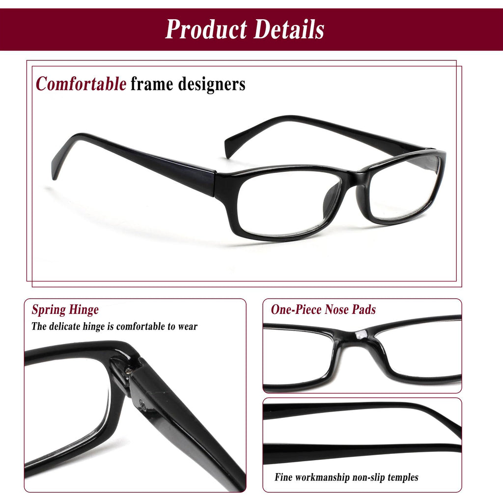 Kerecsen Reading Glasses 5 Pairs Fashion Ladies Readers Spring Hinge with Pattern Print Eyeglasses for Women (Mix Color -4, 1.50)