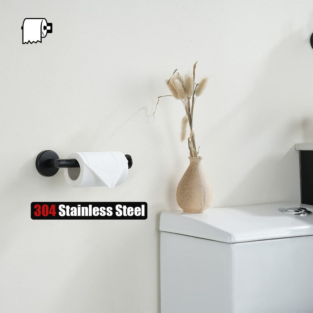 JQK Toilet Paper Holder Oil Rubbed Bronze, 5 Inch 304 Stainless Steel Thick 0.8mm Tissue Paper Dispenser for Bathroom, Hold Mega Rolls Wall Mount, TPH120-ORB