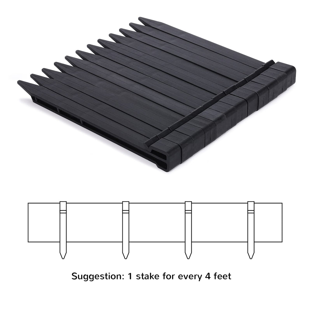 Anleolife 60ft Flexible Plastic Landscape Edging Coil with 18 Stakes