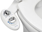 LUXE Bidet NEO 185 - Dual Nozzle, Self-Cleaning, Non-Electric Bidet Attachment for Toilet Seat, Adjustable Water Pressure, Rear & Feminine Wash (White)