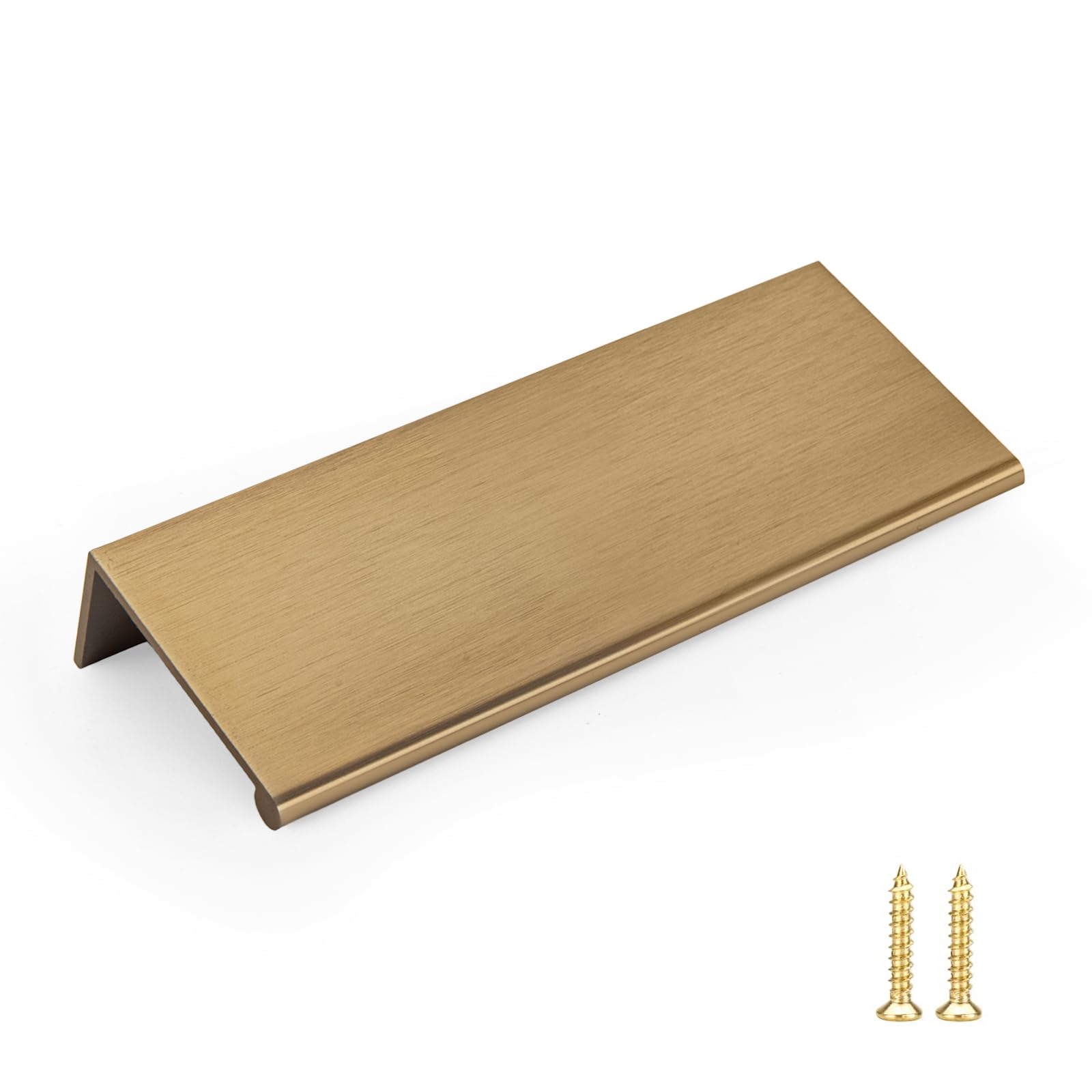 Goldenwarm 20 Pack Champagne Bronze Cabinet Pull Gold Finger Pulls, Brushed Bronze Edge Pulls for Cabinet Kitchen Cabinet Edge Pulls, 3in Cabinets Finger Pulls