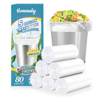 5 Gallon 80pcs (Fit 4.5-5.3 Gal) Small Clear Trash Bags Strong Garbage Bags, 18-20 Liter Bathroom Trash Can Bin Liners, Unscented Plastic Bags for Office, Waste Basket Liner, 4.5,5Gal-Clear