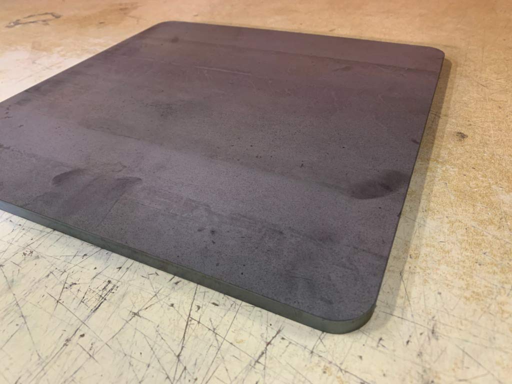 1/4 x 16" x 16" Rounded Corners Plate, A36 Steel, 0.25" Thick, Use for Pizza Steel