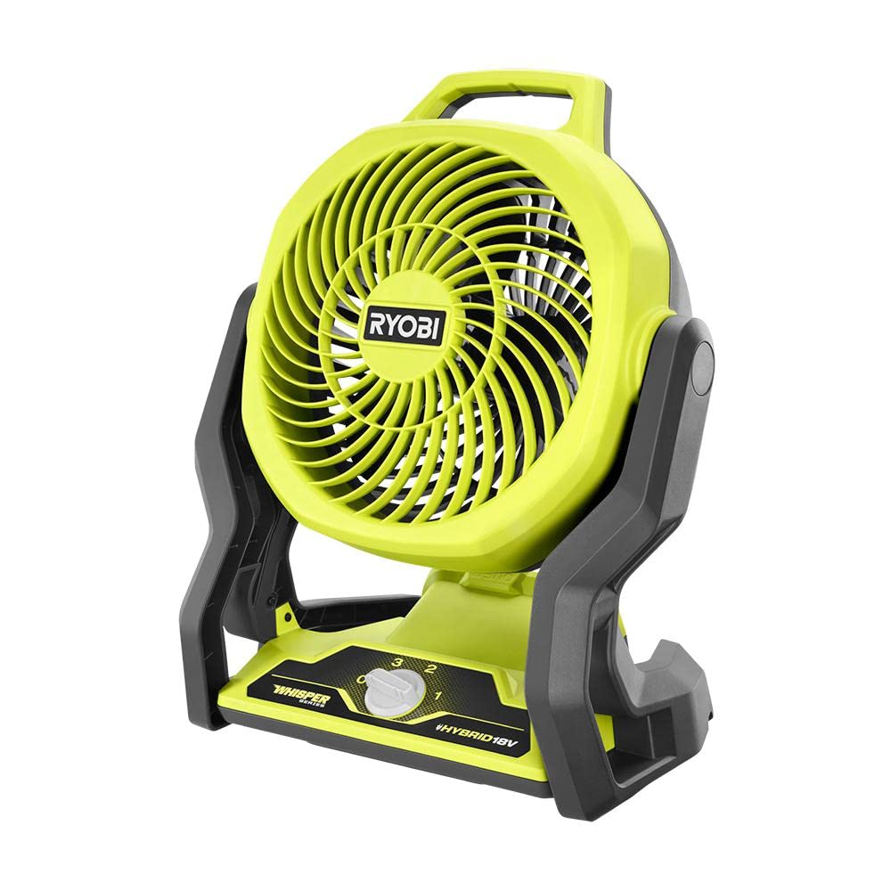 RYOBI ONE+ 18V Cordless Hybrid WHISPER SERIES 7-1/2 in. Fan (Tool Only), GREEN (PCL811B)