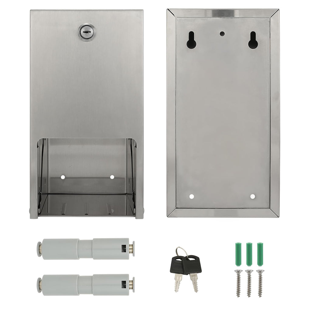 Stardrix 2 Roll Stainless Steel Commercial Toilet Paper Dispenser, Heavy Duty Wall Mount Tissue Holder with Lock for Restroom/Bathroom