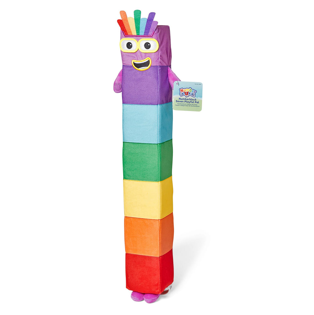 hand2mind Numberblock Seven Playful Pal, Plush Figure Toys, Numbers for Toddlers, Cute Stuffies, Preschool Math Learning Toys, Stuffed Animal, Small Plushies, Counting Blocks, Birthday Gifts for Kids