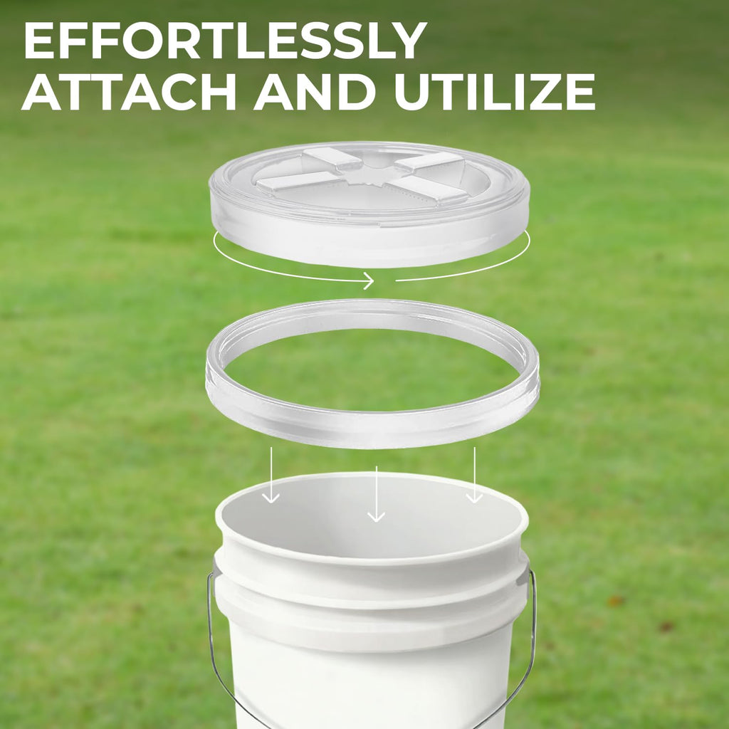 5-Gallon Red Bucket Pail with Gamma Seal Screw on Airtight Lid, Metal Handles with Plastic Grip for Easy Carrying, Easy Stack and Store, Heavy-Duty 90MIL Extra Durable, Food Grade, BPA Free - 1 Pack