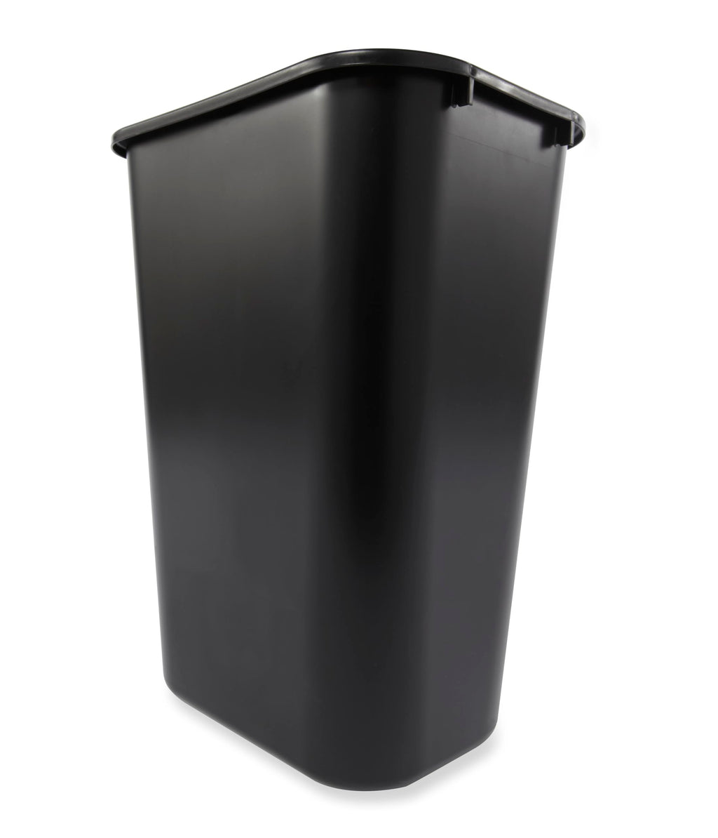 Rubbermaid Commercial Wastebasket Trash Container, 41QT/10.25 GAL, Plastic, Black, Stackable Trash Can for Bedroom/Bathroom/Office, Fits Under Desk/Sink/Cabinet