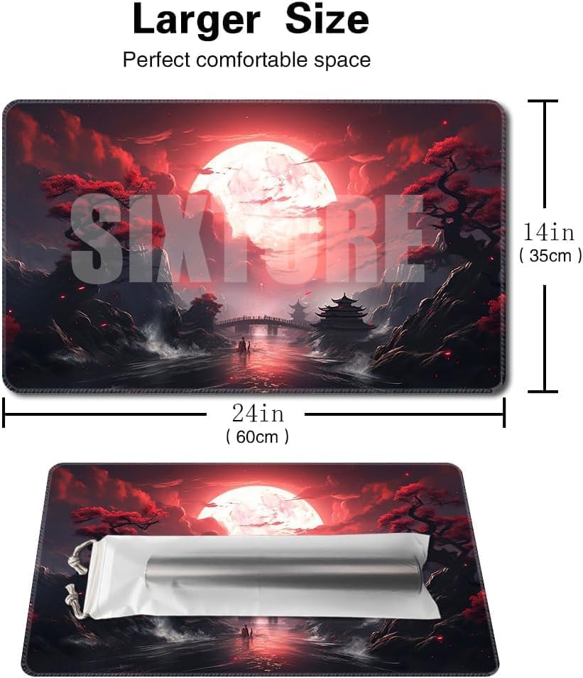 Board Game 14x24in MTG Playmat Compatible for OCG CCG RPG TCG Playmats (Blood Moon Secrets)