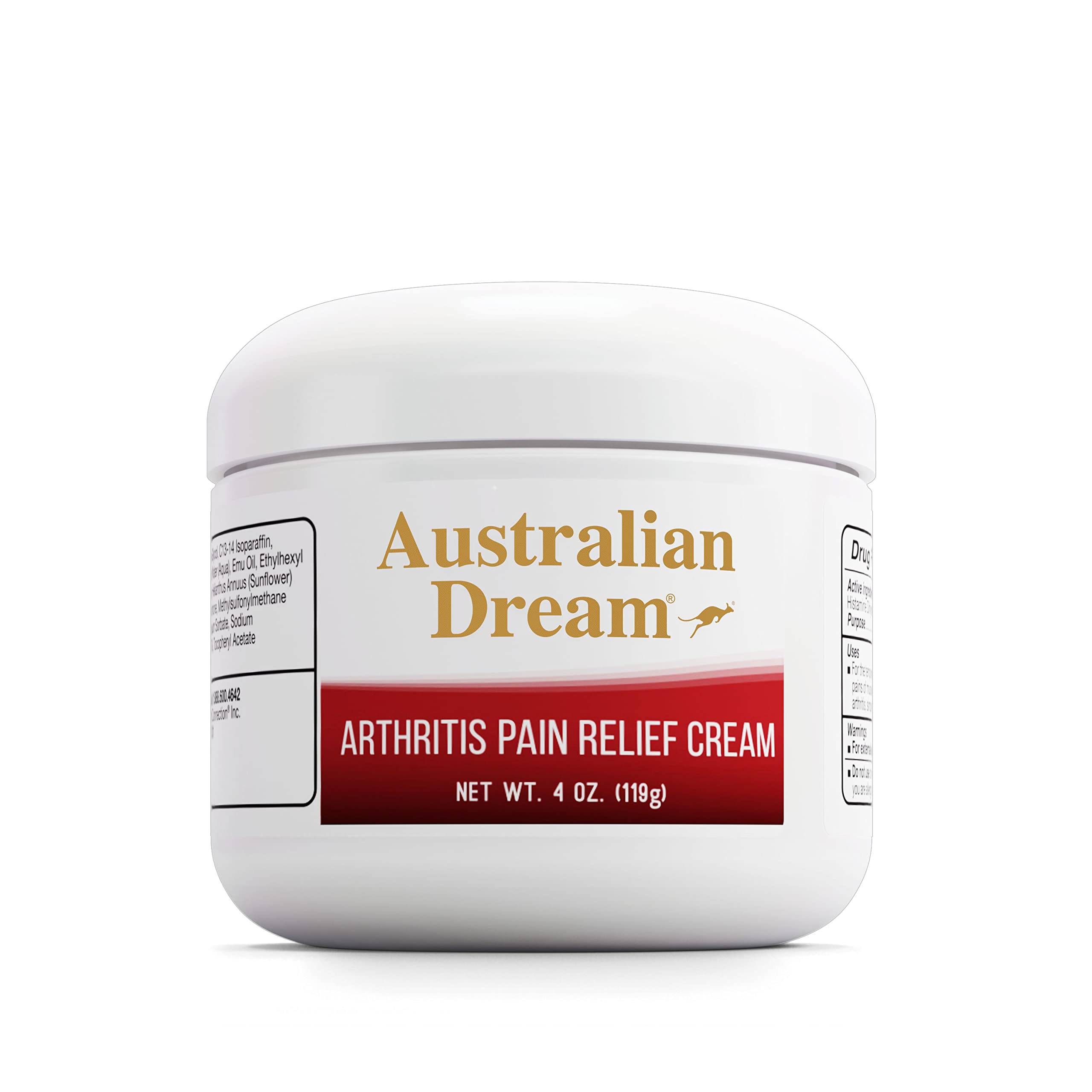 Australian Dream Arthritis Pain Relief Cream - Soothing & Non-Greasy - Powerful Topical Arthritis Pain Relief - Good for Muscle Aches or Joints - 4 oz Jar