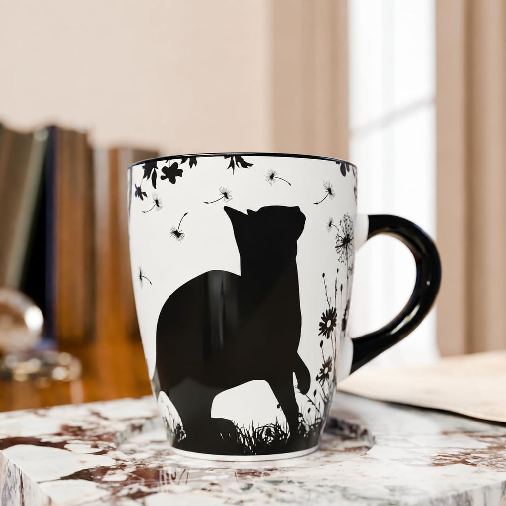 Color Changing Cat Coffee Mug 12oz – Unique Gift for Cat Lovers