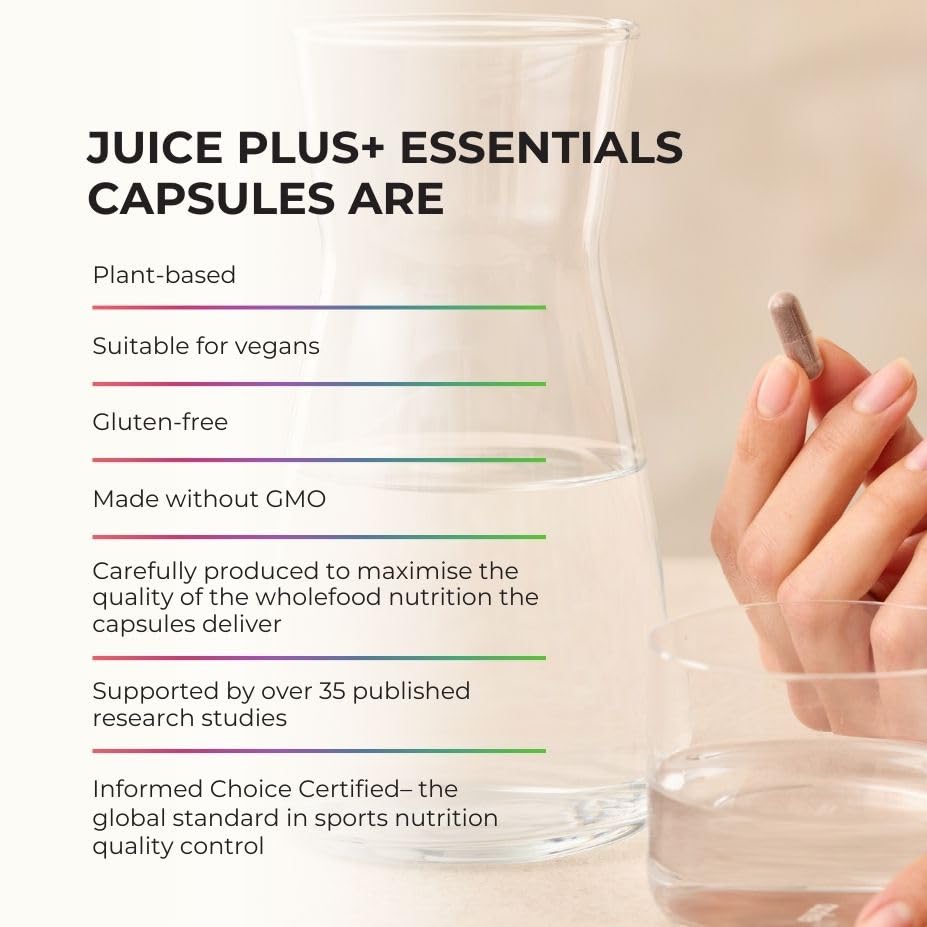 JuicePlus+ Fruit Blend: Plant-Based Whole Food Supplement with Apple, Peach, Cranberry, & More! - Vegan, Gluten-Free, Non-GMO, Kosher - Packed with Plant-Based Vitamins - 1 Bottle (60 Servings)